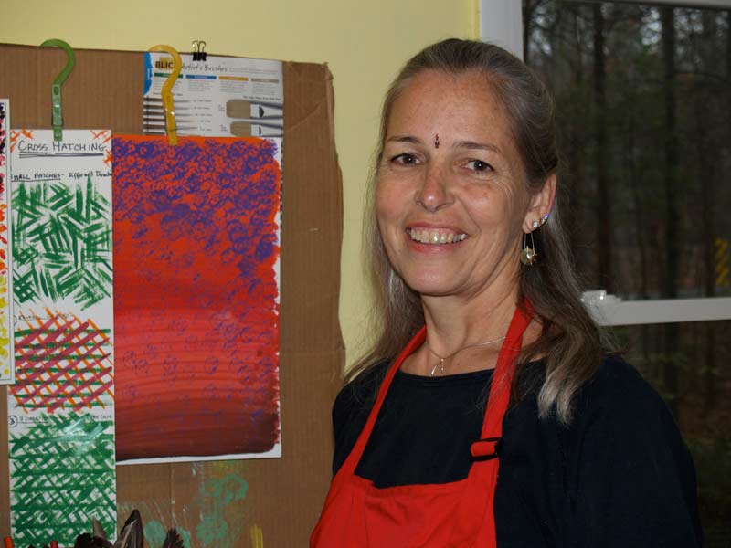 Maggi Grace, in her Carrboro studio, has truly found her way in the world. Photo by Valarie Schwartz.